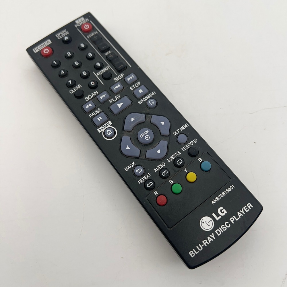 LG Blu-ray Disc Player Remote Control AKB73615801 Black Replacement